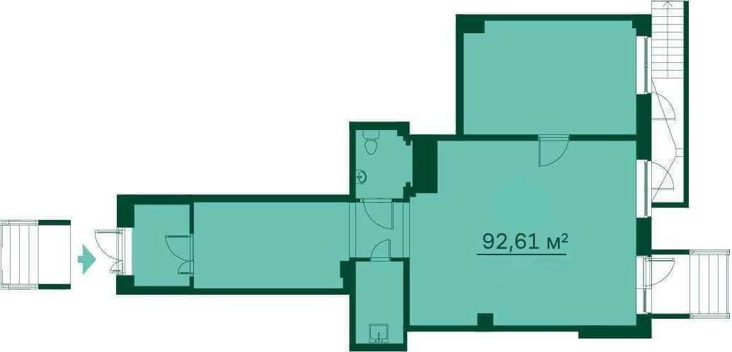 Коммерческое помещение 92.6 м²